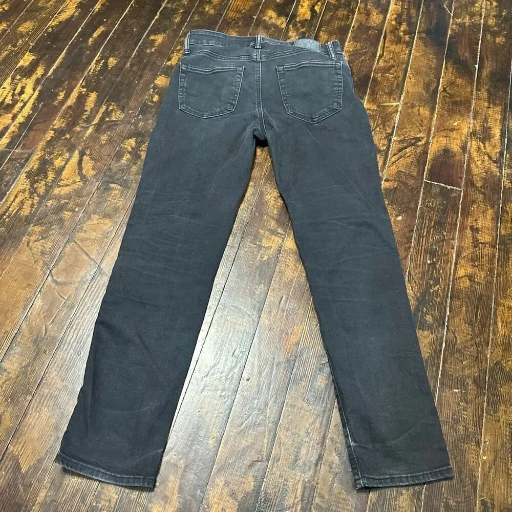 American Eagle black slim straight 30x32 distressed jeans
